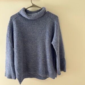 LN Wrap London Periwinkle Blue Turtleneck Sweater in Baby Alpaca Size 2